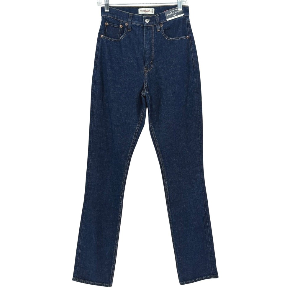 Abercrombie & Fitch Curve Love Slim Straight Jeans size 26 2L Ultra High Rise